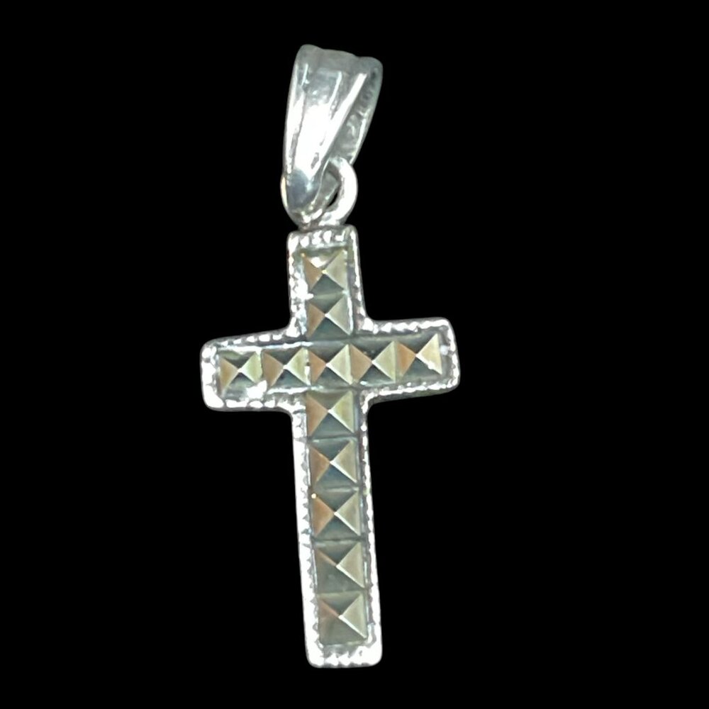 Marcasite 925 Silver Cross Pendant